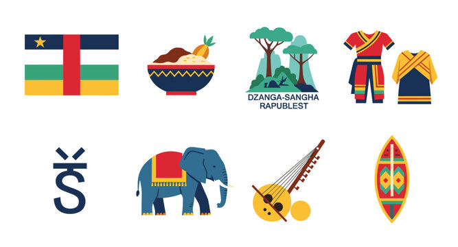 Central African Republic cultural symbols and landmarks collection