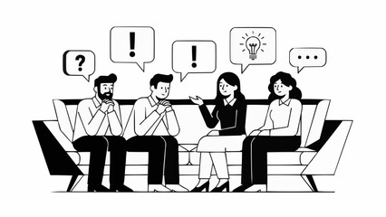 Fototapeta premium business man and woman with speech bubbles