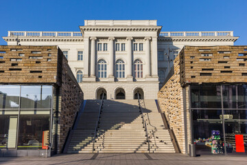 Stairs in front of the bundesbahndirektion government building in Wuppertal, Germany