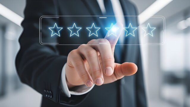 businessman touching virtual screen - Powered by Adobe