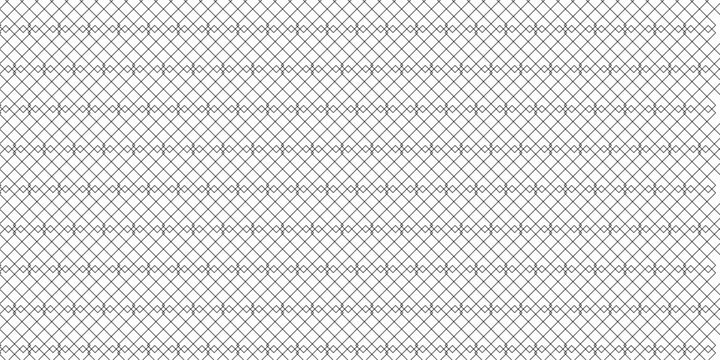 Ornamental traditional pattern with overlapping square shapes. Steel wire chain link fence seamless pattern.
