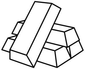 Gold Bar Line Icon for Finance and Business&ndash; Editable Stroke Vector Illustration of Ingots for Banking, Savings and Precious Metal Asset