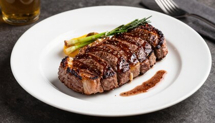 Healthy cook creates gourmet steak dish against black background chef's expert techniques showcasing culinary mastery in modern kitchen environment