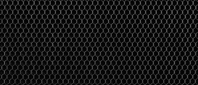 Metallic Abstract geometric pattern textured black gray honeycomb industrial background for web banner template page design - Powered by Adobe