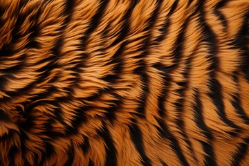 Distinctive Tiger fur background. Leather hair. Generate Ai