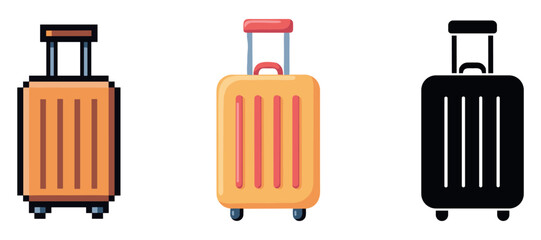 Vector luggage set with retractable handles and wheels