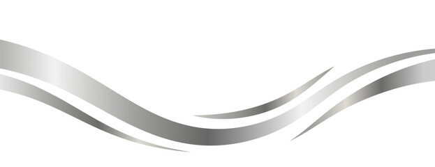 Obraz premium Flowing silver swooshes with silver gradient for a luxurious border or footer on a certificate, banner