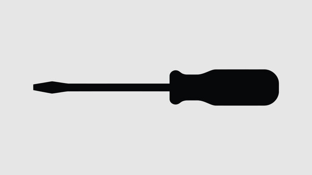 Flathead screwdriver silhouette on gray background