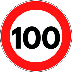 Speed limit 100 sign vector © Oualid