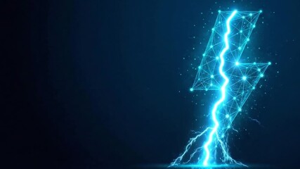 Digital Lightning Bolt: A striking digital representation of a lightning bolt illuminates a deep blue backdrop, conveying power and innovation.