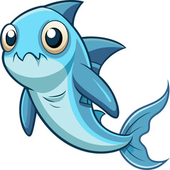 Ghost Knife Fish cartoon isolated on white