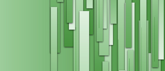 Fototapeta premium Abstract geometric background with overlapping green and teal diagonal rectangles