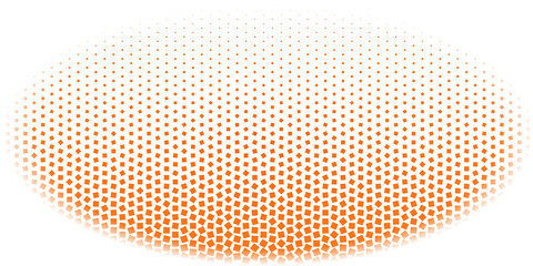 Warm Orange Square Halftone Tiling Pattern, Abstract Geometric Design with Perspective Distortion...