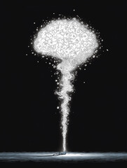 Obraz premium Creative Ideas Erupt: A stylized illustration presents a dynamic depiction of a creative explosion, with ideas emerging in a visually engaging and thought-provoking representation.