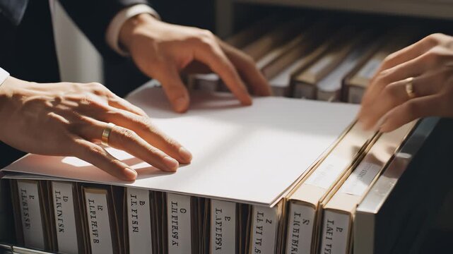 Hands exchanging documents in office