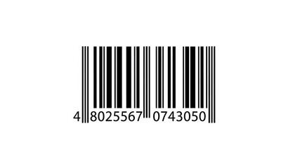 Barcode with numbers on white background