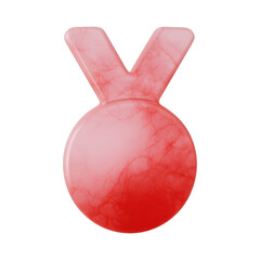 Obraz premium PNG Red marble texture medal illustration.