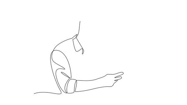 Candidate Document Review. Recruitment Online and offline Concept. Single line draw design Video 4k. Footage graphic illustration