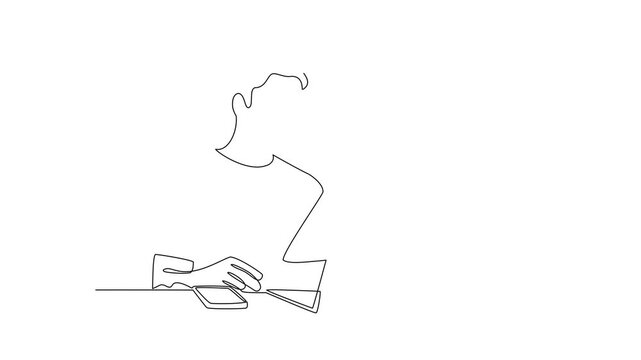 Digital Applicant Review. Recruitment Online and offline Concept. Single line draw design Video 4k. Footage graphic illustration