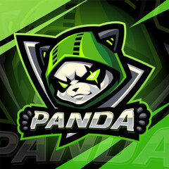 Panda head esport mascot logo design