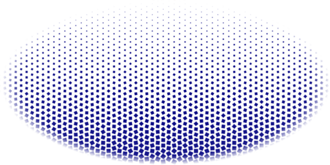 Dark Blue Halftone Square Pattern in Ellipse Shape on White Background, Abstract Geometric Vector Graphic for Corporate Design