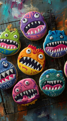 Surreal cookies for valentine with dreamlike heart shapes and playful romantic textures