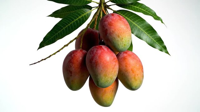 Fresh Mangoes on the Branch - A Tropical Delight.