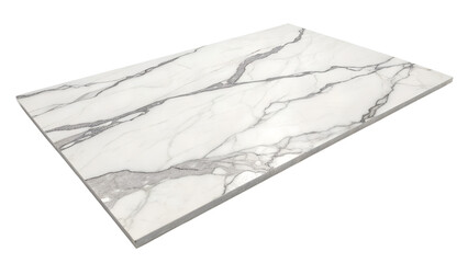 White Marble Slab Gray Veining isolated on transparent background