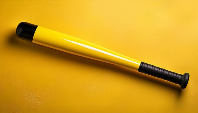 a vibrant yellow baseball bat with a black grip ideal for sports enthusiasts and athletic activities