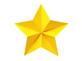 Fototapeta premium A simple yellow paper star on a white background