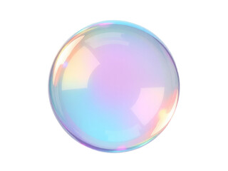 A single soap bubble floating on a clean white surface, perfect for backgrounds or illustrations