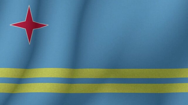 The flag of the Country of Aruba. The evolving Country of Aruba flag in 3d format. 1080p HD animation for presentation
