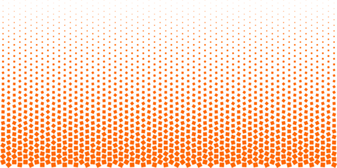 Bright Orange Halftone Square Gradient Pattern Transitioning on White Background, Energetic Abstract Vector Illustration for Design