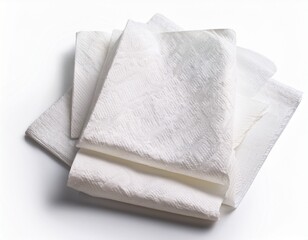Fototapeta premium white paper towel or napkin with absorbency texture ideal for cleaning hygiene and daily use on white background