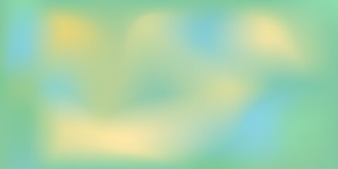 A spring gradient blurred background in pastel shades. Soft green, blue, and yellow hues for web design. Vector.