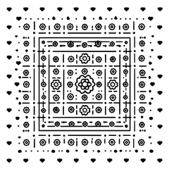 Floral mandala pattern design intricate vector art black and white decorative element for backgrounds and prints