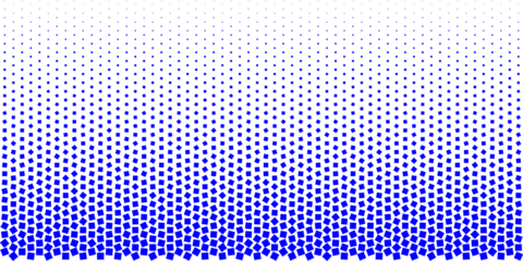 Vibrant Blue Halftone Square Pattern Background, Modern Tech-Inspired Geometric Mosaic Vector for Web and Print Media