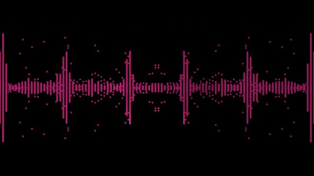 Colorful audio waveform spectrum animation, 4k	