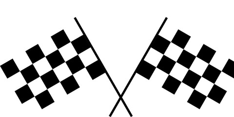 Obraz premium Two Crossed Checkered Racing Flags Symbolizing Victory and Motor Sports Competition