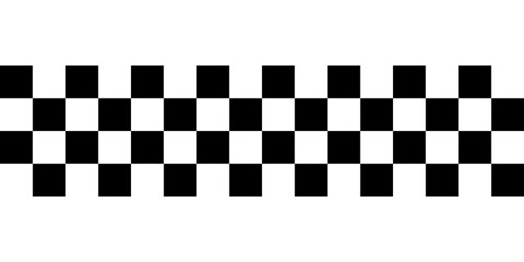 Wide Horizontal Three Row Checkered Flag Border Strip for Sports and Automotive Graphics