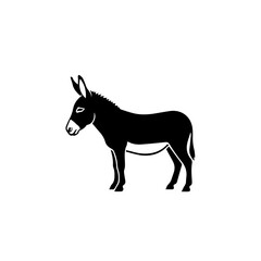 Obraz premium Silhouette of a donkey isolated on white background, Vector