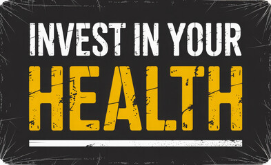 Blackboard with the text Invest in your health 
