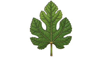 Naklejka premium Close-up of a fig leaf showing detailed veins, texture, and natural color