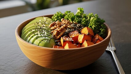 Vibrant superfood salad bowl