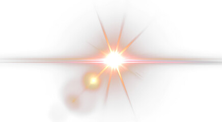 Bright lens flare with soft backlight and warm glow creating dramatic starburst effect