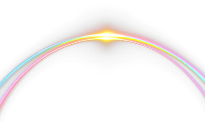 Minimalist rainbow light arc abstract overlay clean glowing horizon with radiant flare