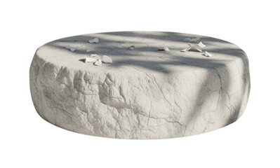 Obraz premium White marble pedestal with stones on top cutout isolated on transparent bg, png