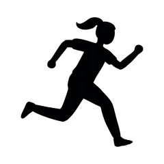Fototapeta premium Running Man Silhouette, Athlete Runner Vector, Sports Fitness Logo, Minimal Running Icon