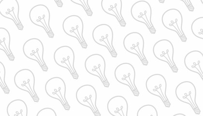 Light Bulb Seamless Pattern Minimal Line Illustration Background