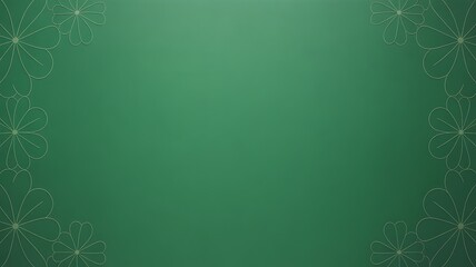 Minimalist Green Clover Line Pattern Frame for Irish Luck Concept.